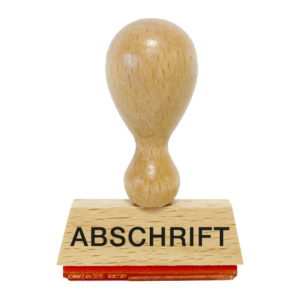 W011 Bürostempel "Abschrift", Holzstempel 50 x 10 mm
