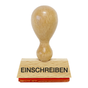 W014 Bürostempel "Einschreiben", Holzstempel 50 x 10 mm