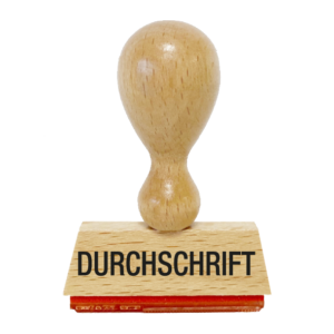 W018 Bürostempel "Durchschrift", Holzstempel 50 x 10 mm