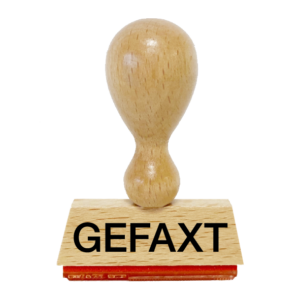 W004 Bürostempel "GEFAXT", Holzstempel 40 x 10 mm